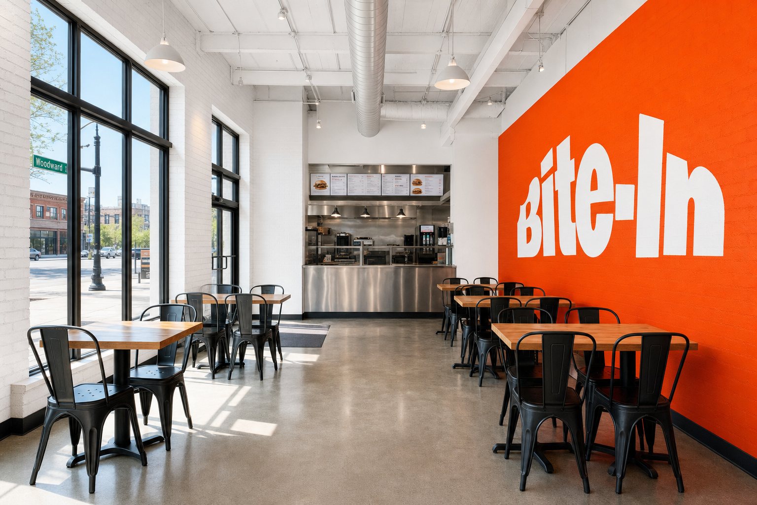 Inside the Bite-In restaurant on Telegraph Rd